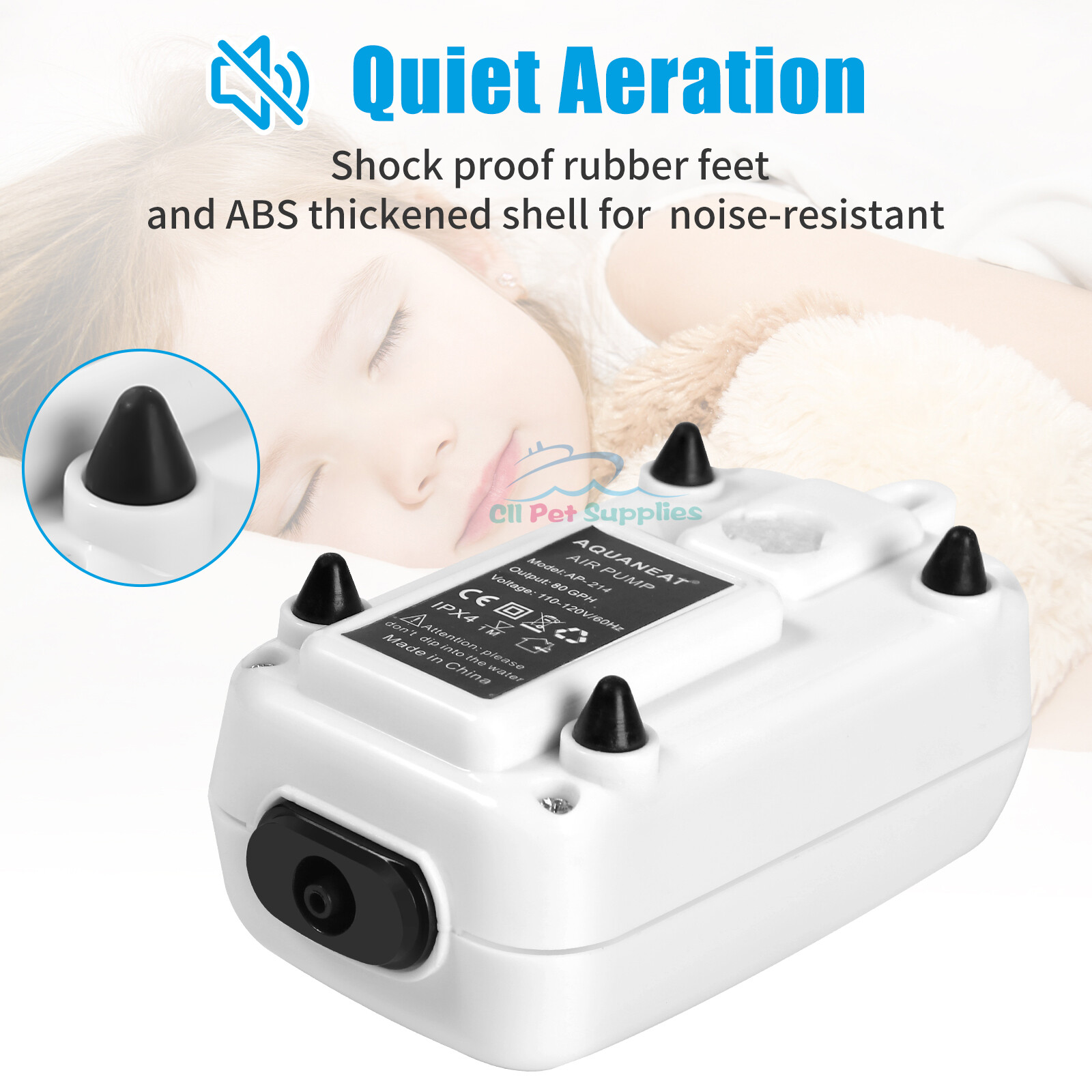 Aquarium Air Pump 55gal Fish Tank Bubbler with Air Stone Tubing Check Valve