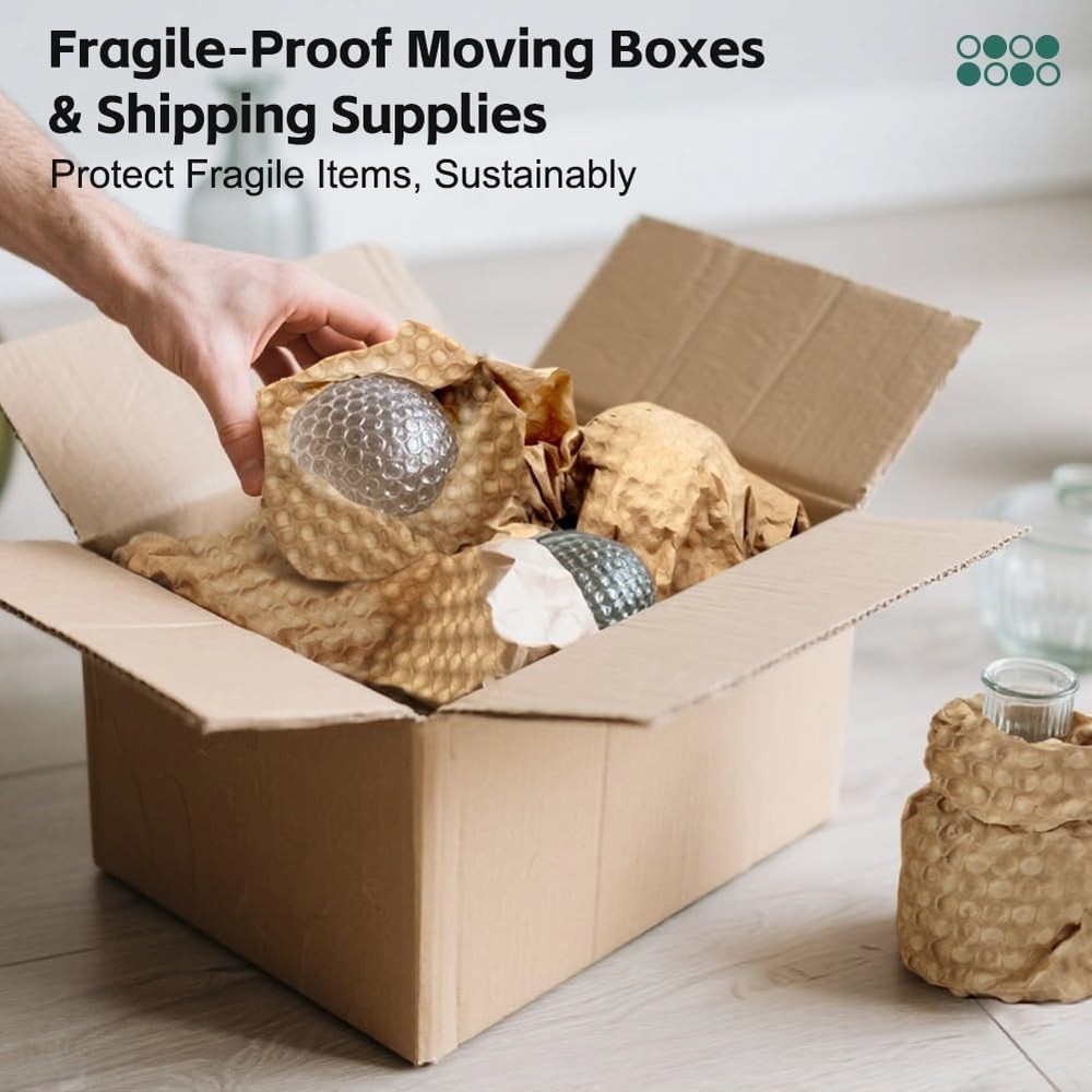 Reusable Bubble Paper Sheets 15" x 12”, Durable Bubble Wrap Sheets 50ft / 100ft.