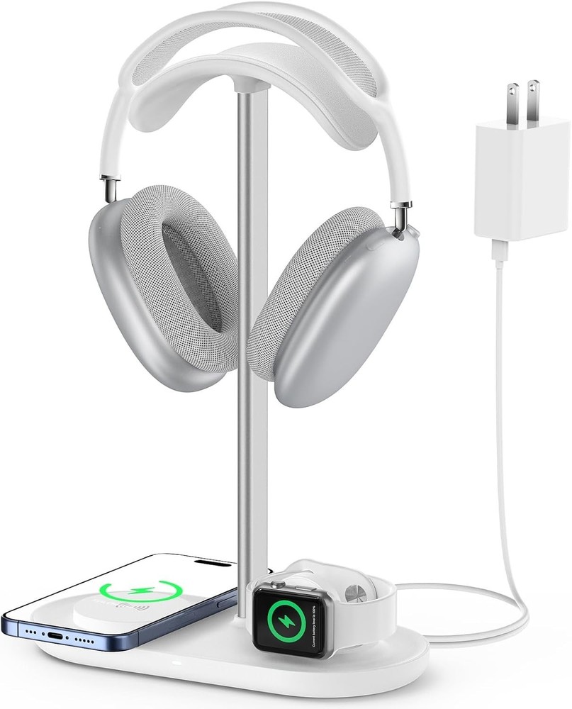 Sleek Headphone Organizer with Wireless Charging Function