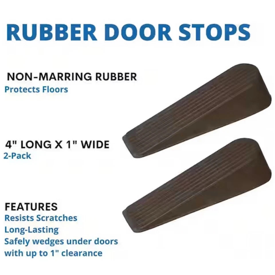 Brown Rubber Door Stops (2 per Pack)