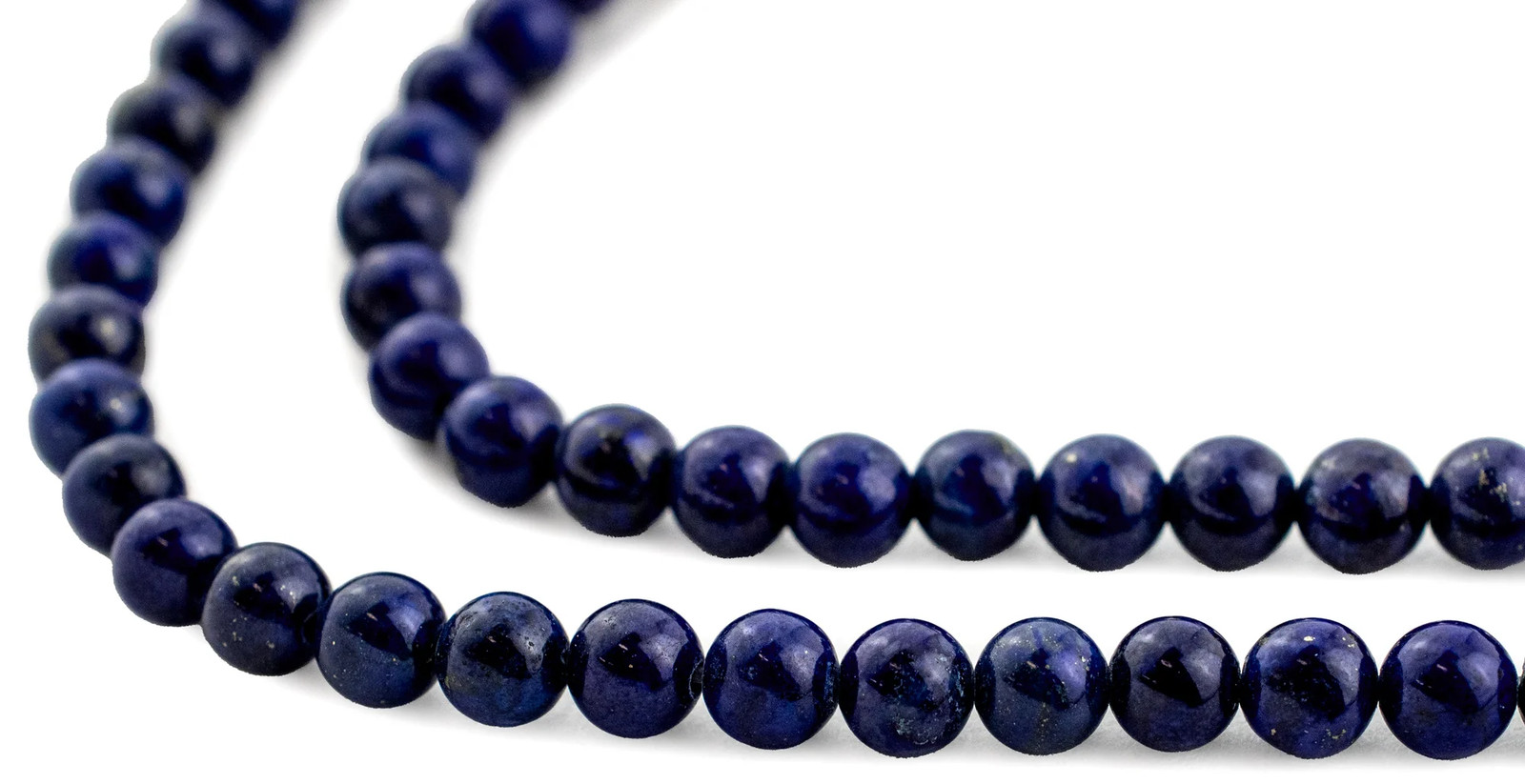 Vintage Round Dark Lapis Lazuli Beads 5mm Blue Gemstone 16 Inch Strand