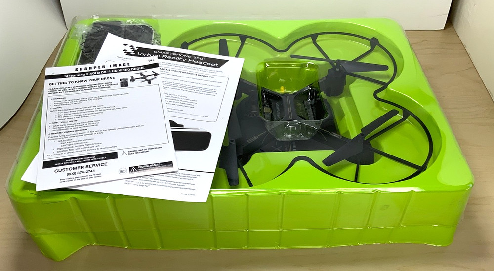 Sharper Image DX-4 FPV Streaming Drone HD Camera VR Headset 450ft Range