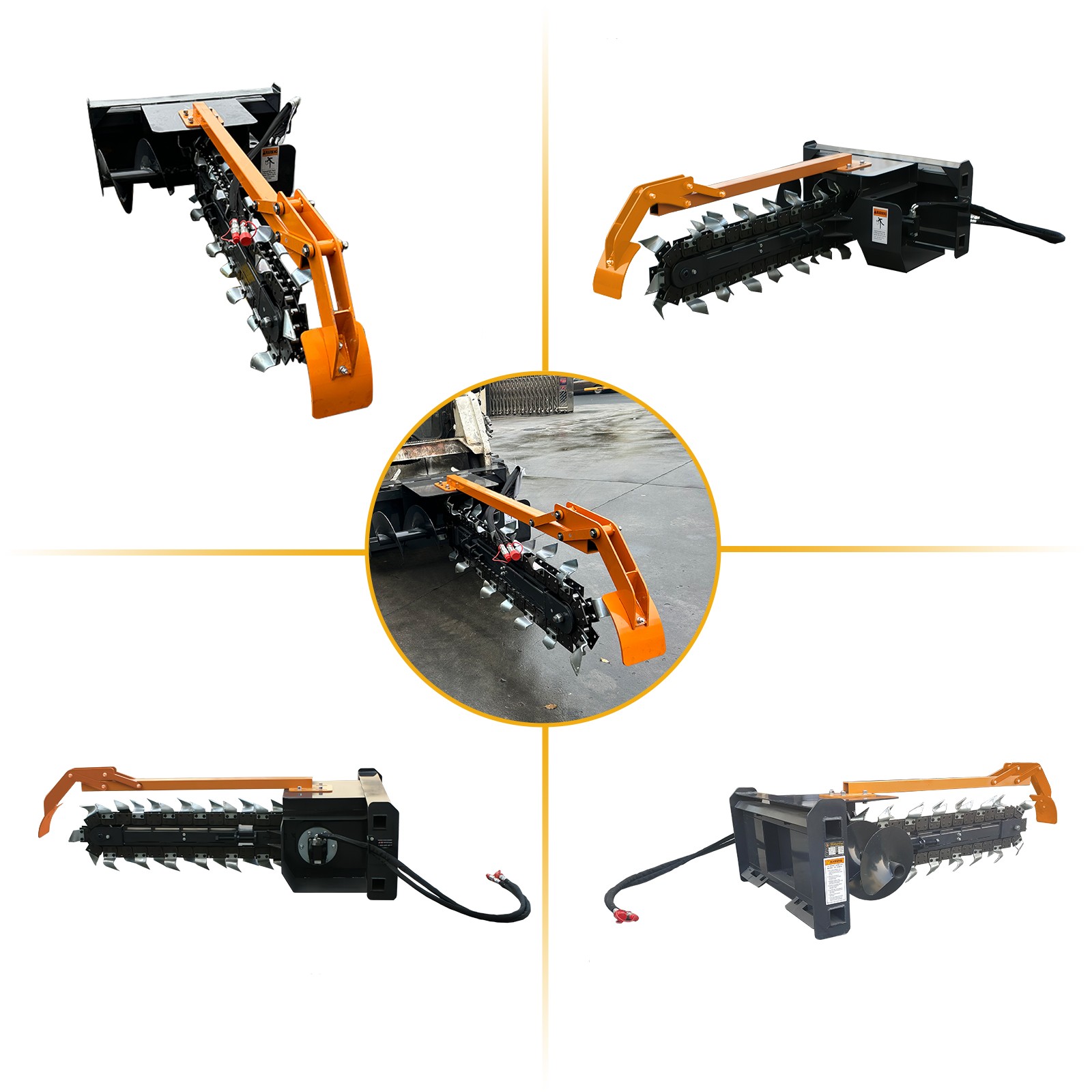 Wolverine 48" Skid Steer Loader Hydraulic Trencher Attachment 8" W TCR-12-48H US