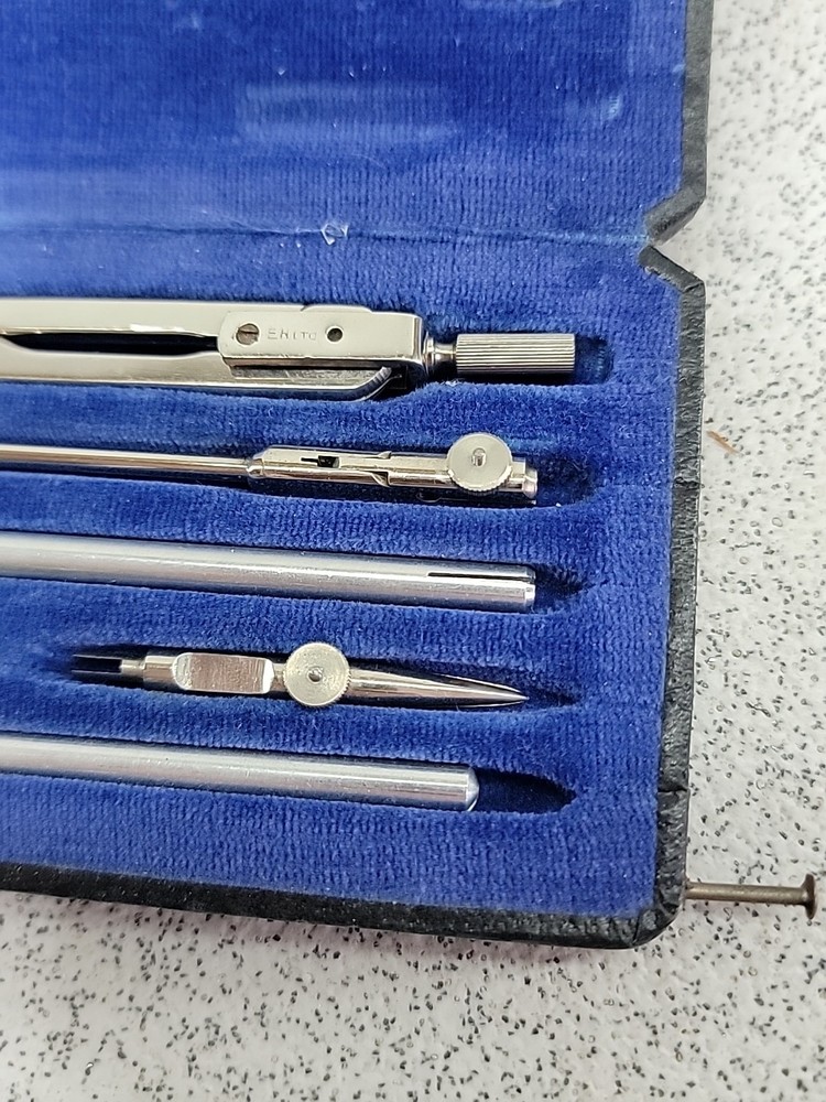Vintage E.H. Ltd Technical Drawing Compass Set Original Case 1960's