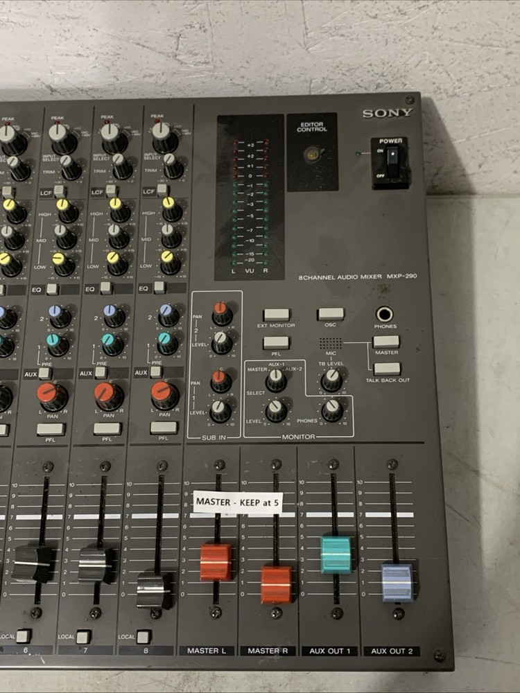 Sony MXP-290 - 8 Channel Pro Audio Mixer - UNTESTED