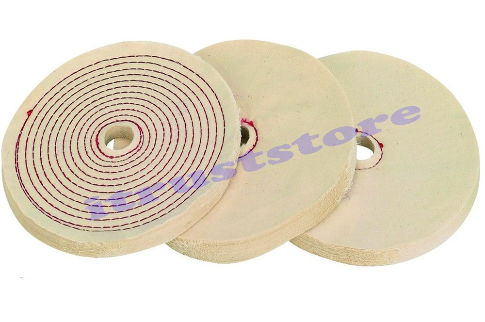 3 PC 8" INCH BUFFING BUFF SOFT POLISHING BUFFER POLISH WHEELS FOR BENCH GRINDER