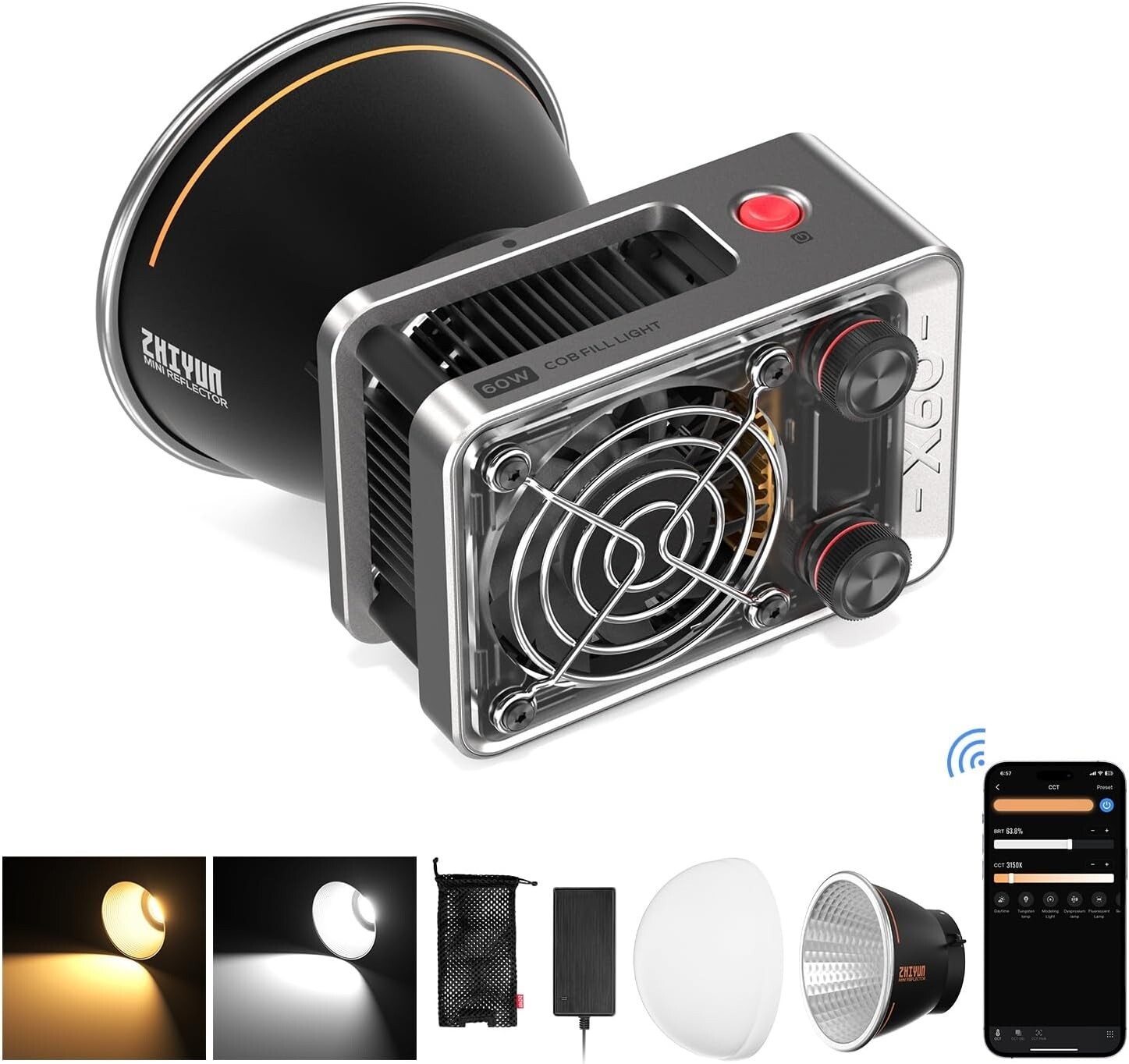 Zhiyun Light Molus X60/X60 RGB LED Video Light Studio Photography Light Portable