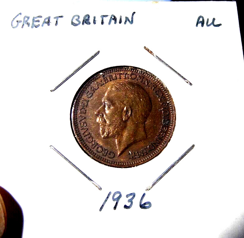 1936 GREAT BRITAIN FARTHING - AU/UNC