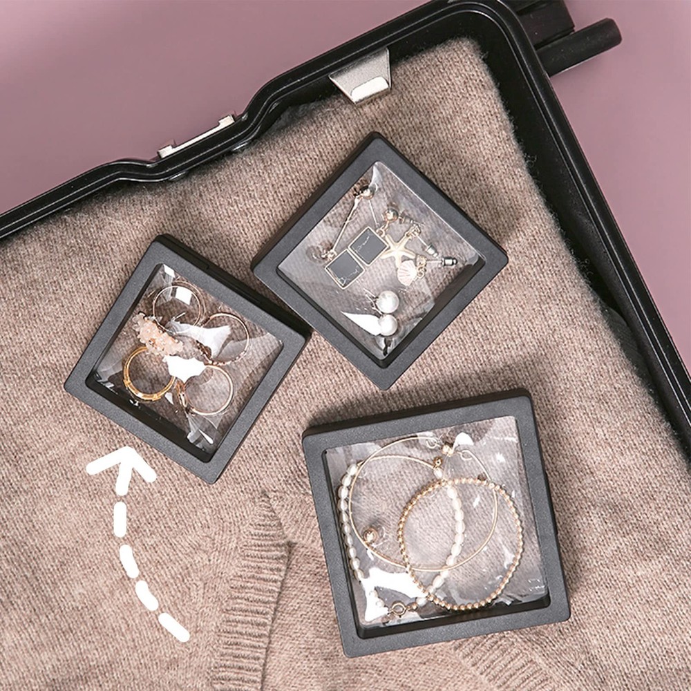 3D Floating Frame with Stand, Challenge Coin Display Holder, 4 Pack Floating ...