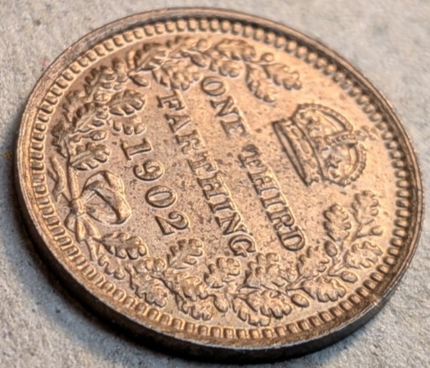 Great Britain 1/3 farthing one third 1902 Edward VII
