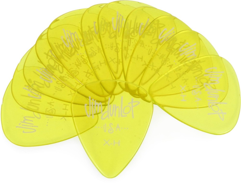 Dunlop 486PXH Gels Guitar Picks Yellow Extra Heavy 12-pack (5-pack) Bundle