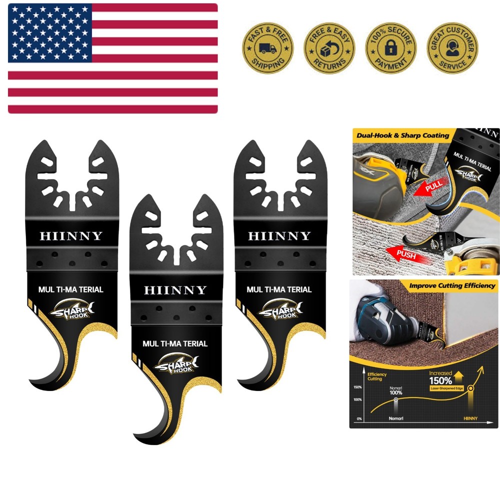 Hook Knife oscillating Tool Blade, 3pcs Multi Tool Blades, Carpet Blades for ...