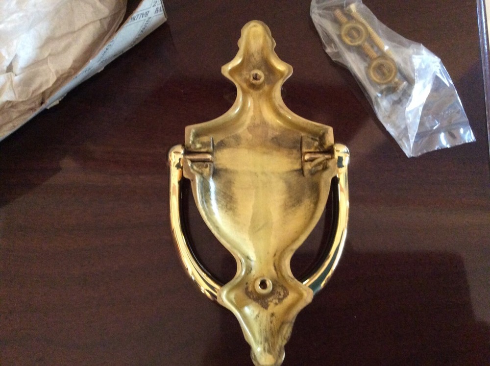 Baldwin Solid Brass Door Knocker Classic Style 0102-03 NIB Includes Hardware