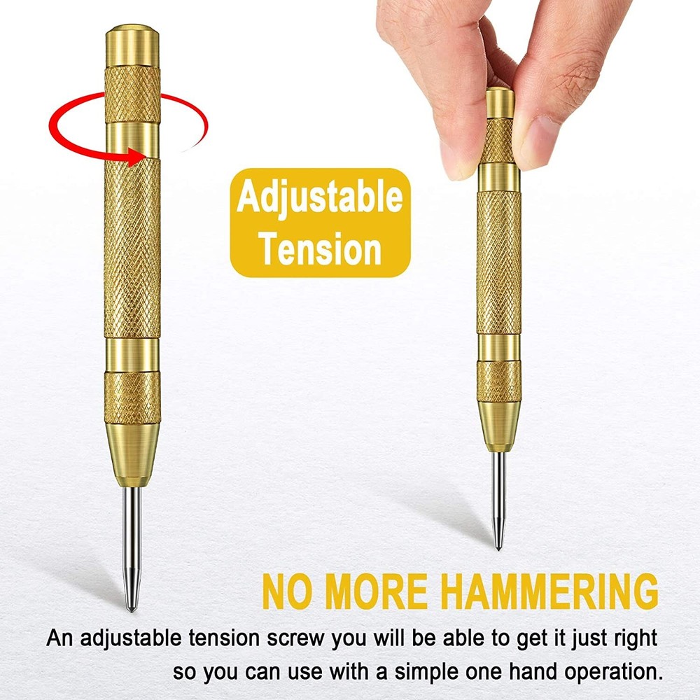 Super Strong Automatic Centre Punch Adjustable Spring Loaded Metal Drill Tool