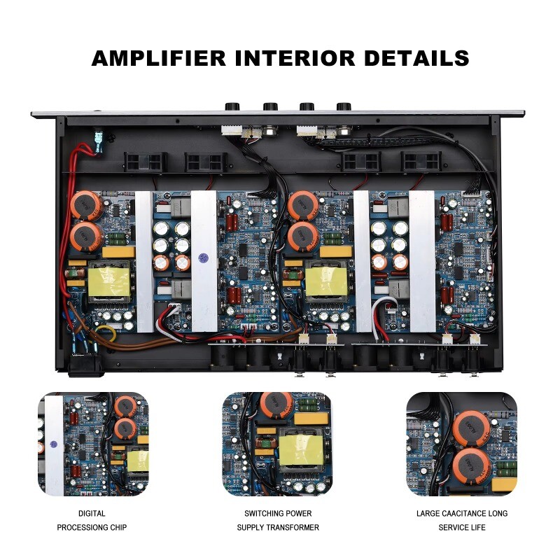 4 Channel Class H Digital DJ Power Amplifier 2000 Watts Professional Board