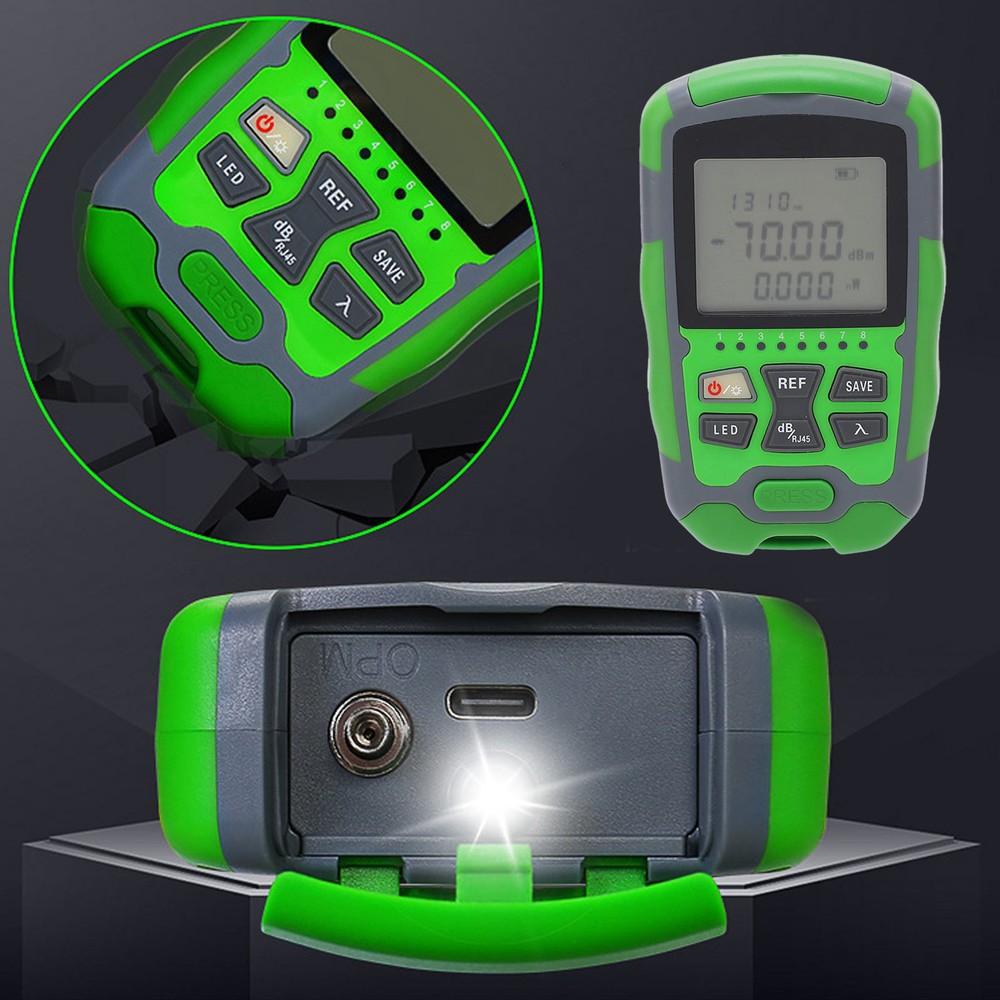 Optical Fiber Power Meter ‑70~+10dbm Digital Display Optic Cable Tester Tool