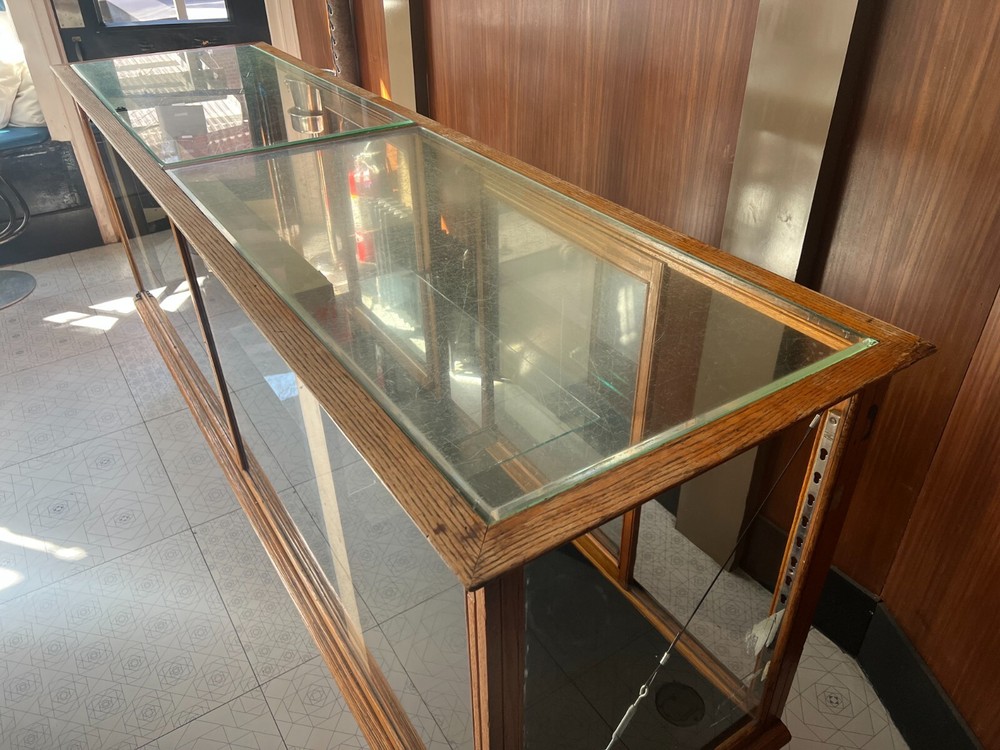 Vintage Oak Standing Showcase