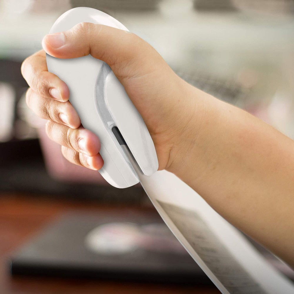 Plus Paper Clinch Compact Staple-Free Stapler Ivory White
