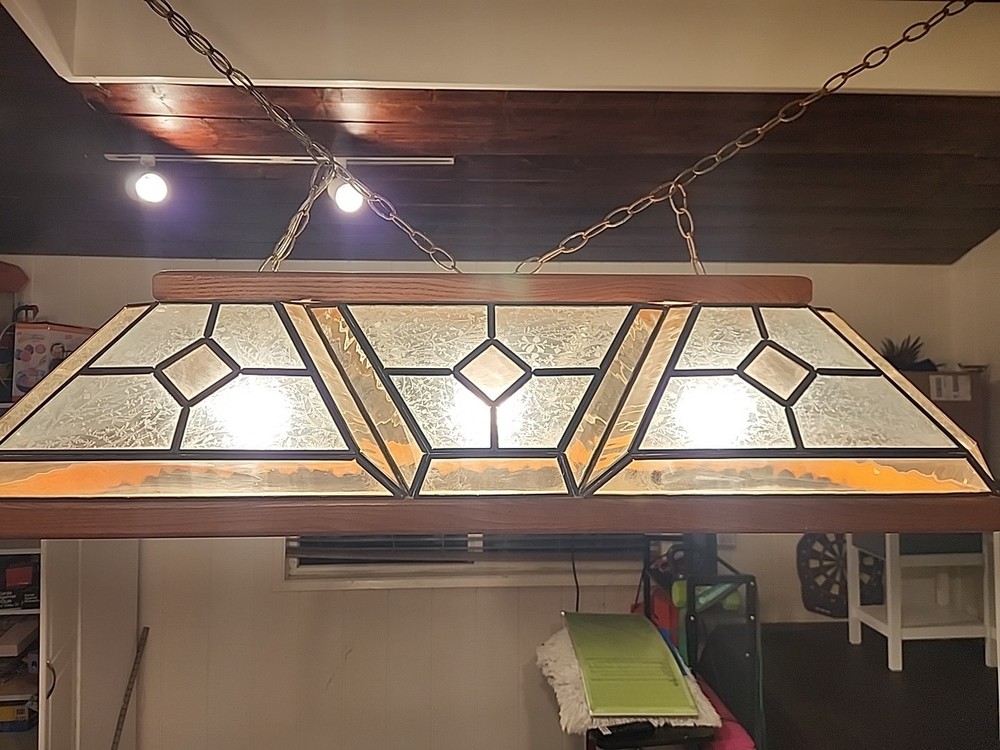 vintage stained glass billiard pool table light