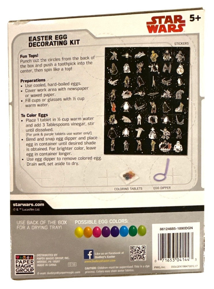 Disney STAR WARS Easter Egg Decorating Kit Stickers + Coloring Tablets + Dipper+