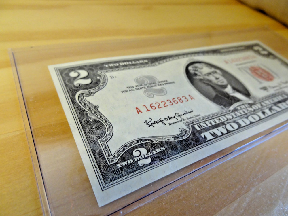 1963 Two Dollar Bill Red Seal US Currency