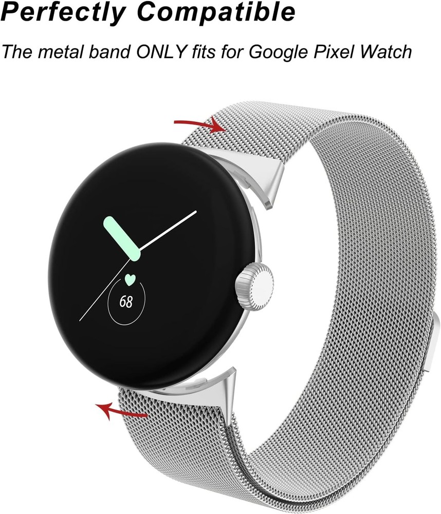 Stainless Steel Mesh Strap Compatible with Google Pixel Watch 41mm
