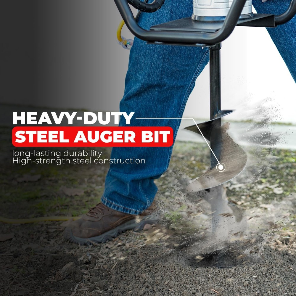 XtremepowerUS 1500w Electric Post Hole Digger Auger w/ 4" Bit (Reverse Function)