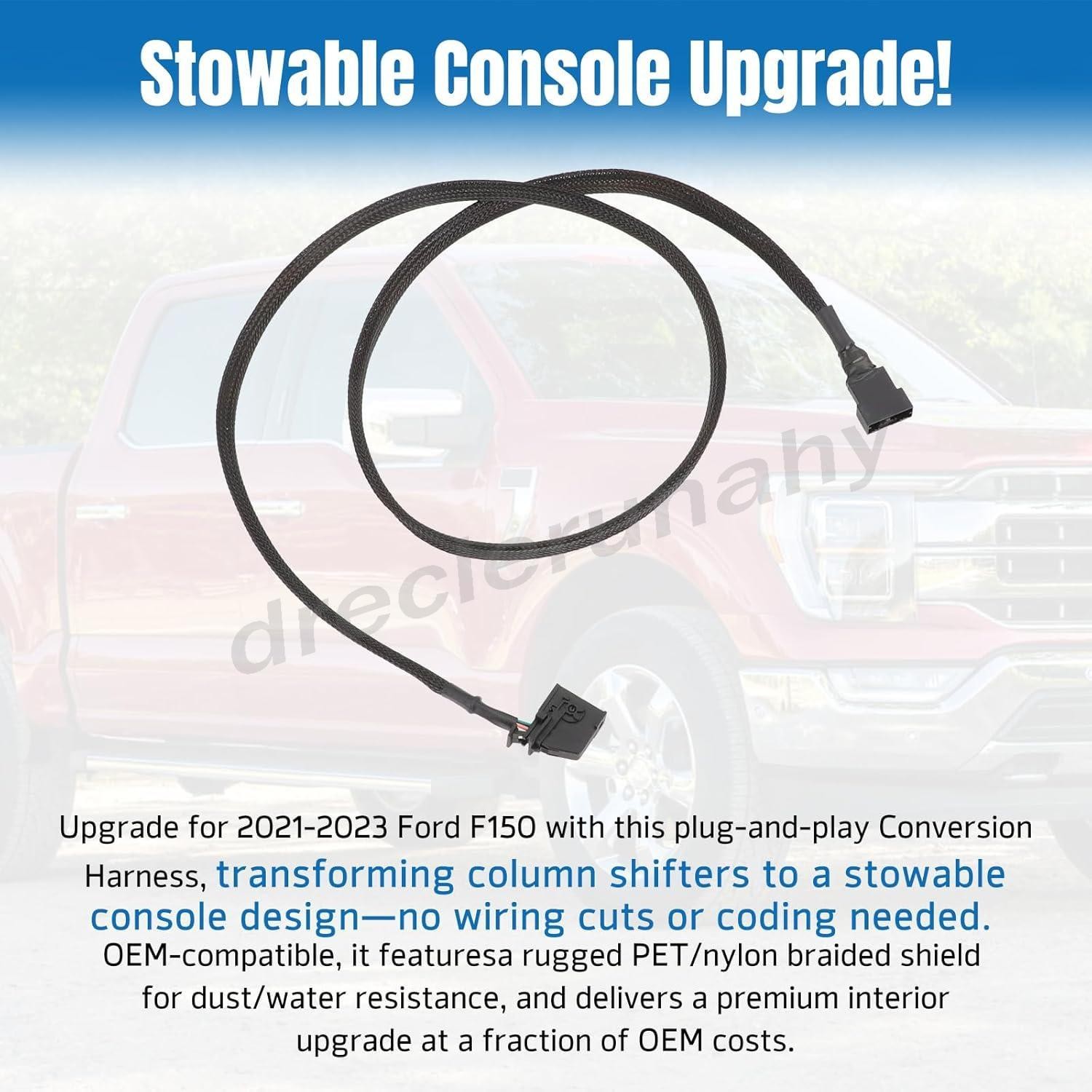 Conversion Harness For 2021-2023 Ford F150 Column to “STOWABLE” Console Shifter