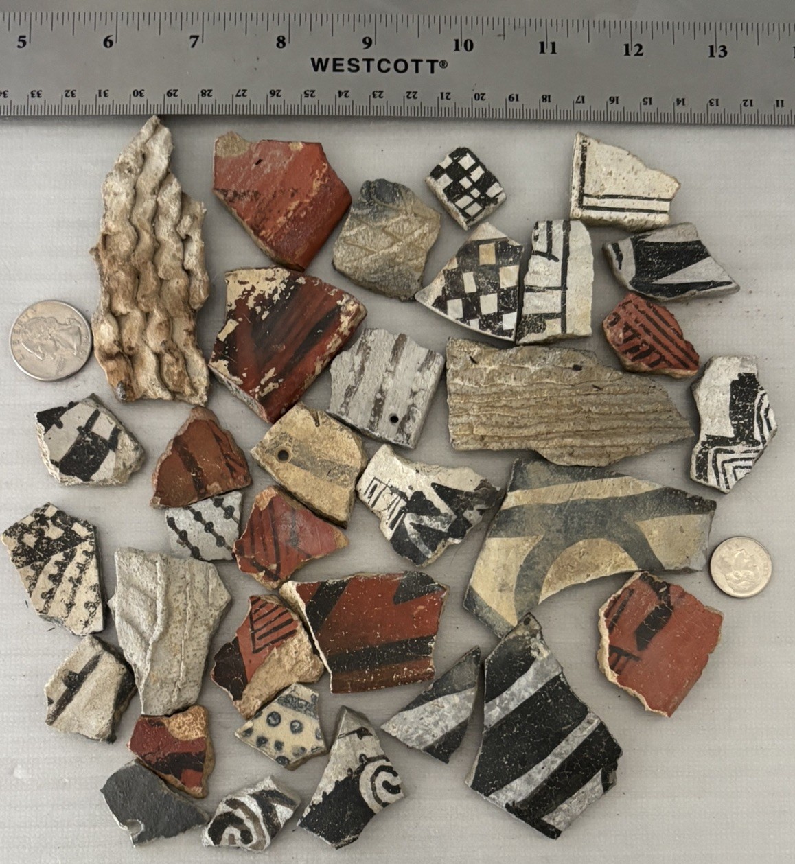 30+ Ancient Anasazi Native American Pottery Shards Arizona L8-B FREE SHIP