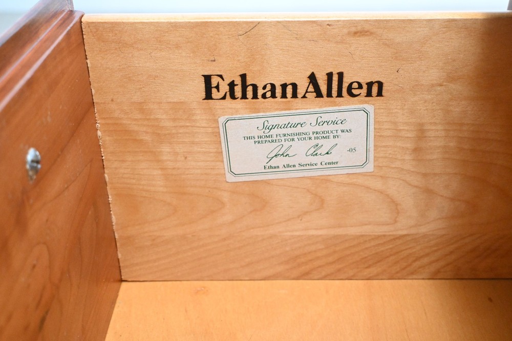 Ethan Allen Queen Anne Solid Cherry Writing Desk With Cabriole Legs