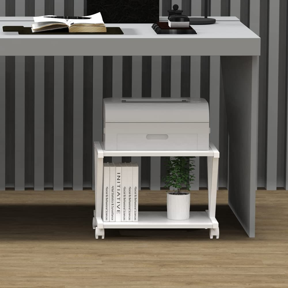 Desktop Printer Stand 2 Double Tiers Wood Printer Shelf Rustic Industrial Far...