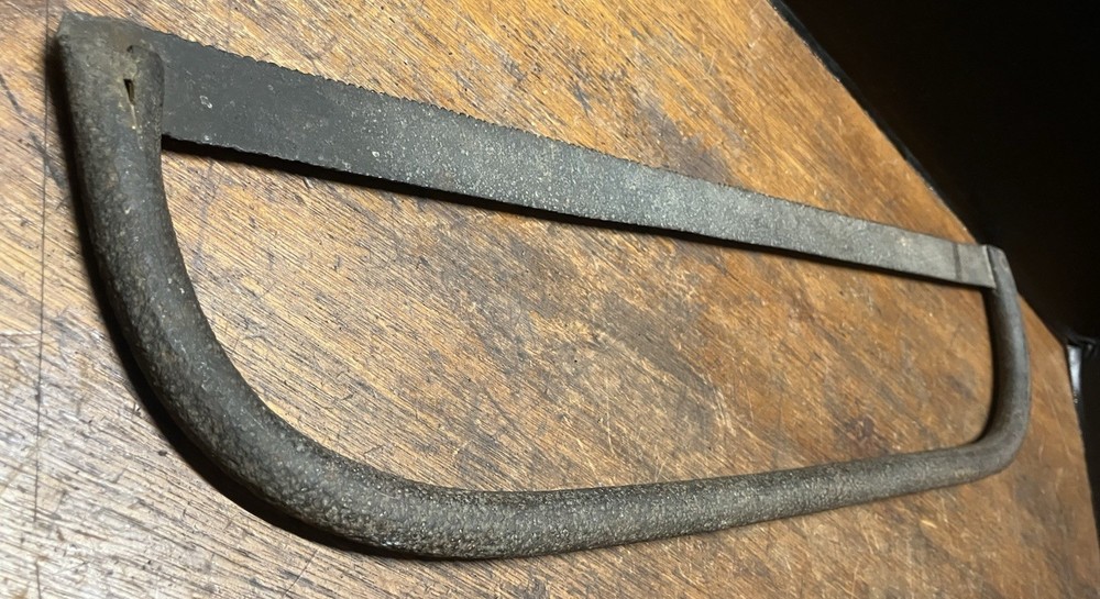 Vintage Metal Bow Saw Rustic Primitive Antique Decor
