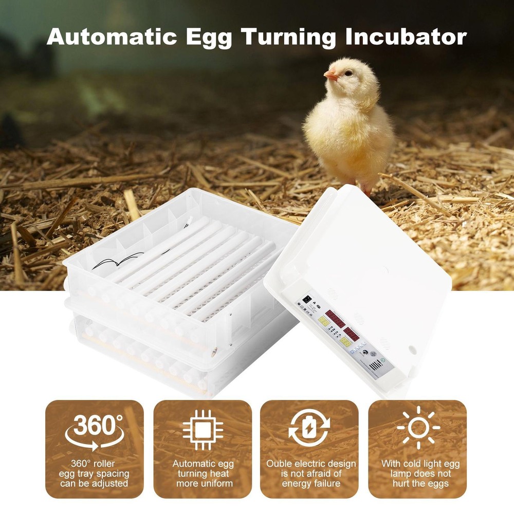 Automatic 120 Eggs Incubator Temperature Control Digital Chicken Egg Hatcher New