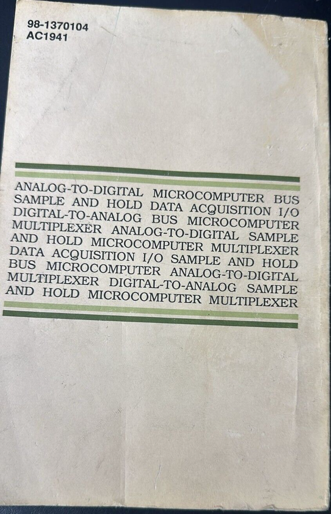 ANALOG-TO-DIGITAL MICROCOMPUTER BUS SOFTWARE MANUAL RTI-800, 802, 815, 817, 820