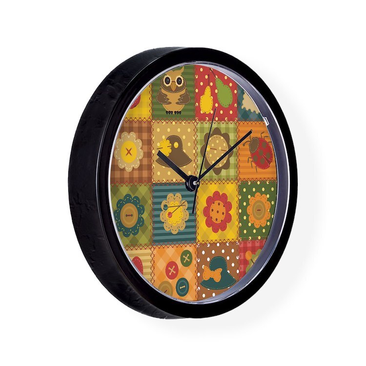 CafePress Country Patchwork 10" Wall Clock (1129192720)
