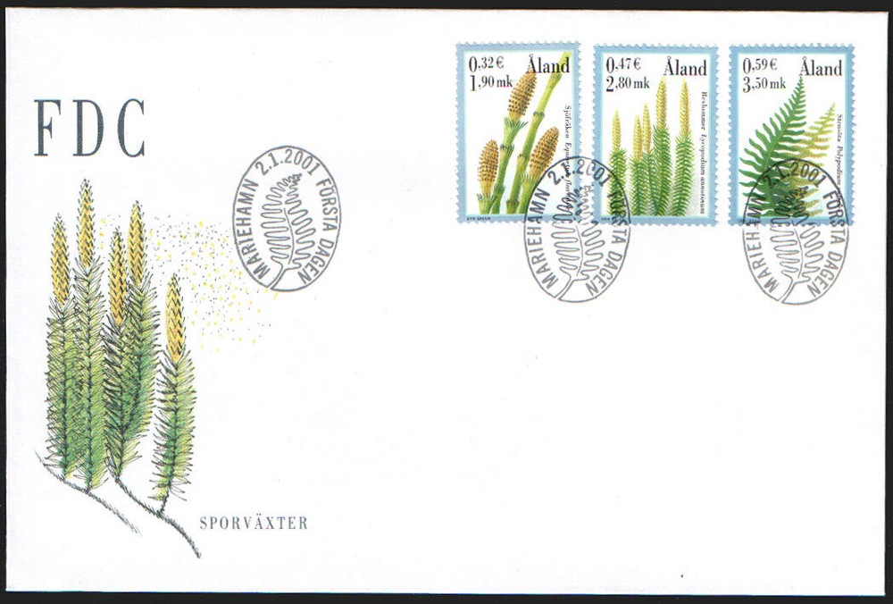 Aland FDC 2001, Spare Plants, Mint