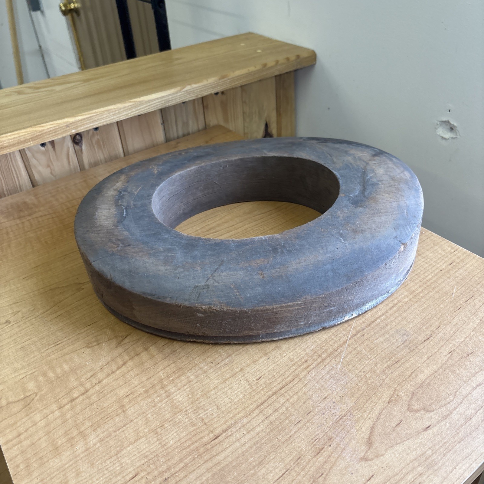 Antique Wooden Block Hat Brim Mold Millinery Form 7 1/8 🔥🔥🔥