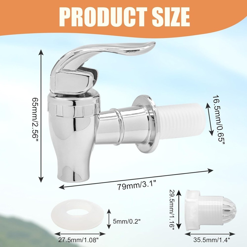 Durable Food-Grade Plastic Replacement Spigots – 2 Pack with Installation Kit