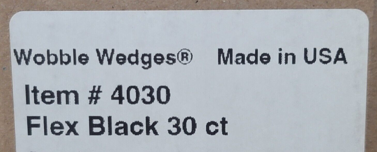 (30 Pack) Wobble Wedge Tapered Black Flexible Soft Multi-Use Wedge Stabilizer