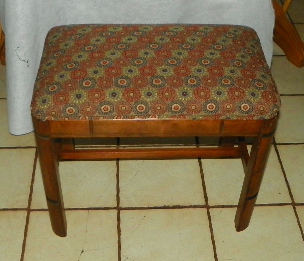 Mid Century Mahogany Vanity Bench   (VB-58)