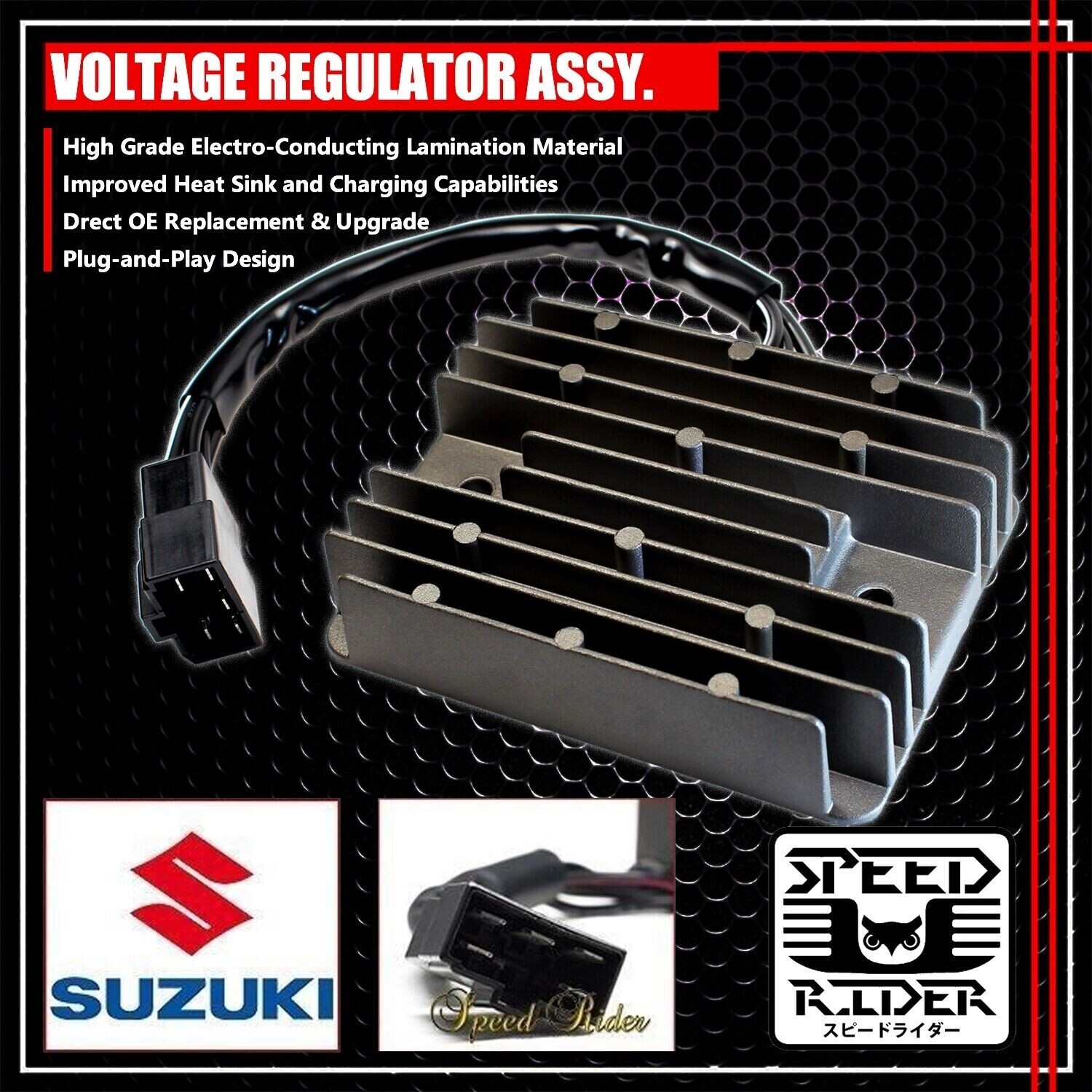 FOR 99-07 HAYABUSA GSX-1300 MAGNETO COIL STATOR+VOLTAGE RECTIFIER ASSY+GASKET