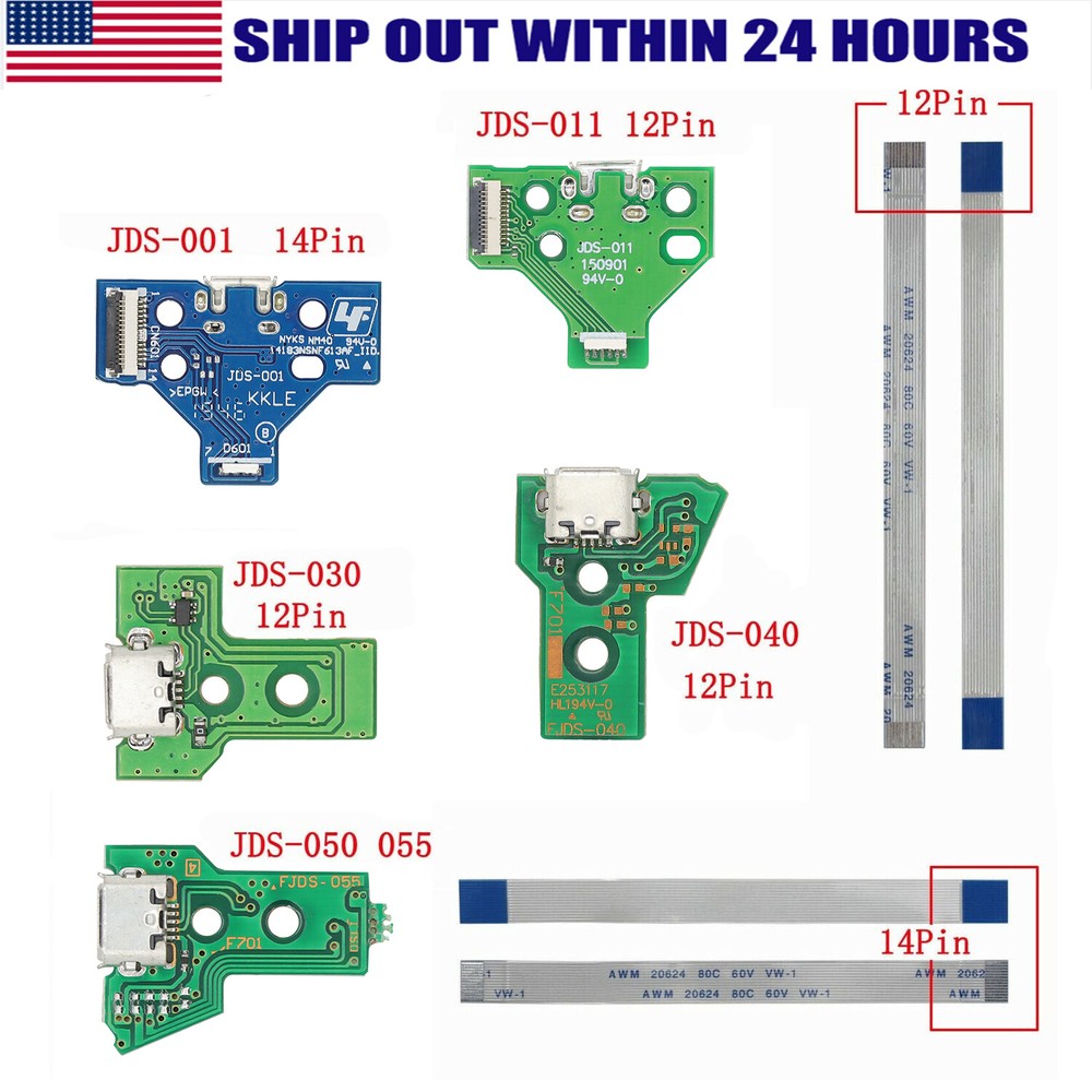Lot USB Charging Port Board Connector Flex Cable For Sony PS4 Controller JDS050