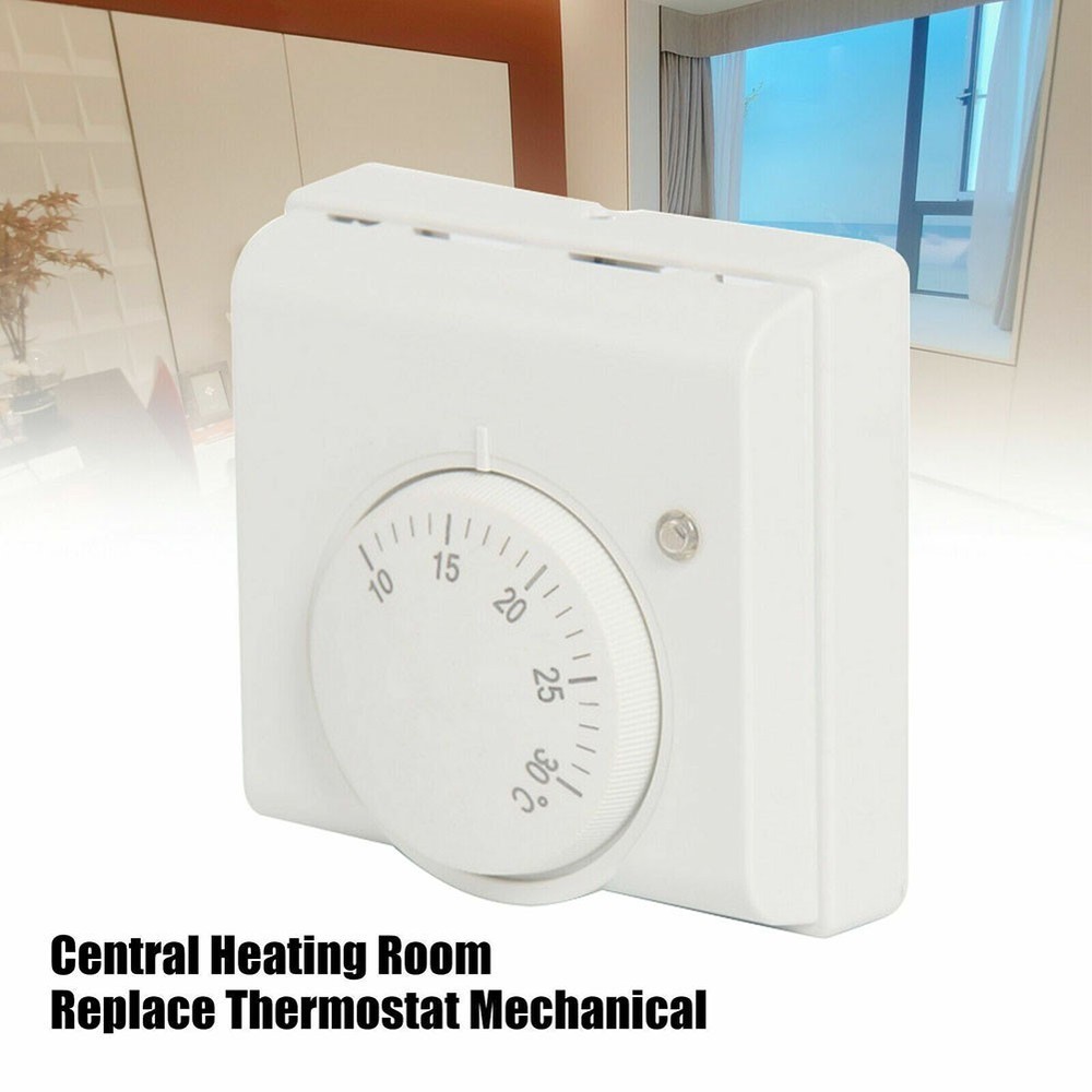 Thermostat Temperature Switch Room 2 Wire 220V AC Temperature Controller White