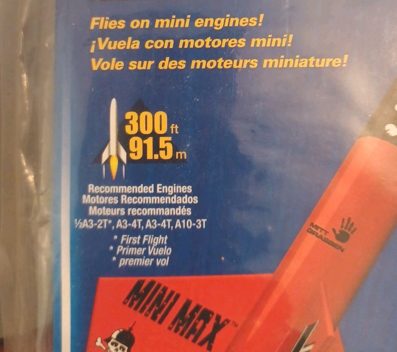 Estes Mini Max #2445 Model Rocket Kit - OOP - Skill Level 1