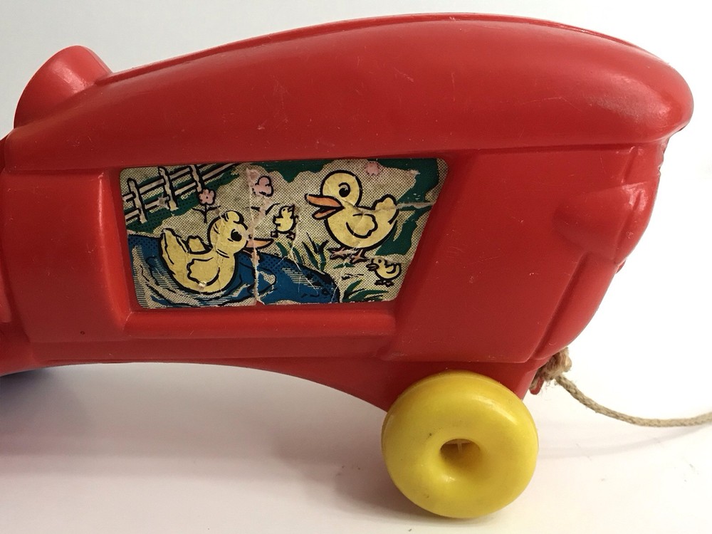 Empire Tractor & Farmer Bobble Head Pull Toy Blow Mold Original Pull String READ