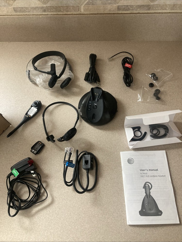 AT&T TL7810 DECT 6.0 Wireless Universal Headset Softphone 500 ft Range