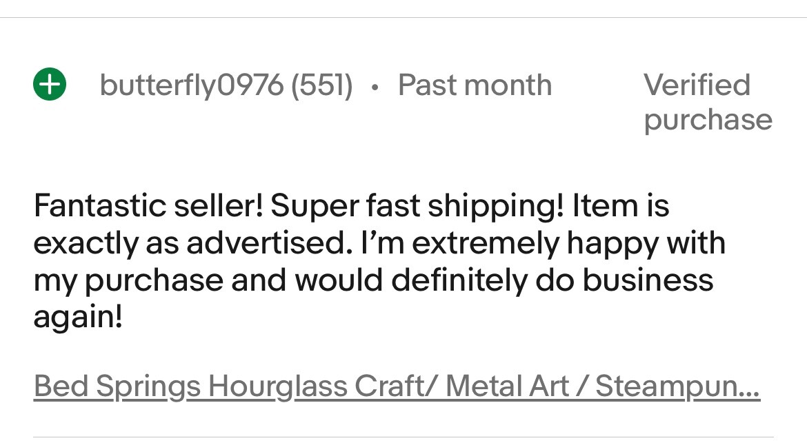 Bed Springs Hourglass Craft/ Metal Art / Steampunk (Used) Qty-6 Free Shipping!