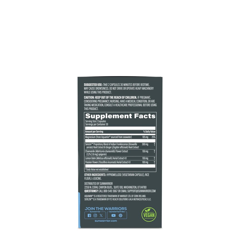 Sunwarrior Active Performance Nighttime Sleep & Restore - 60 Vegan Capsules