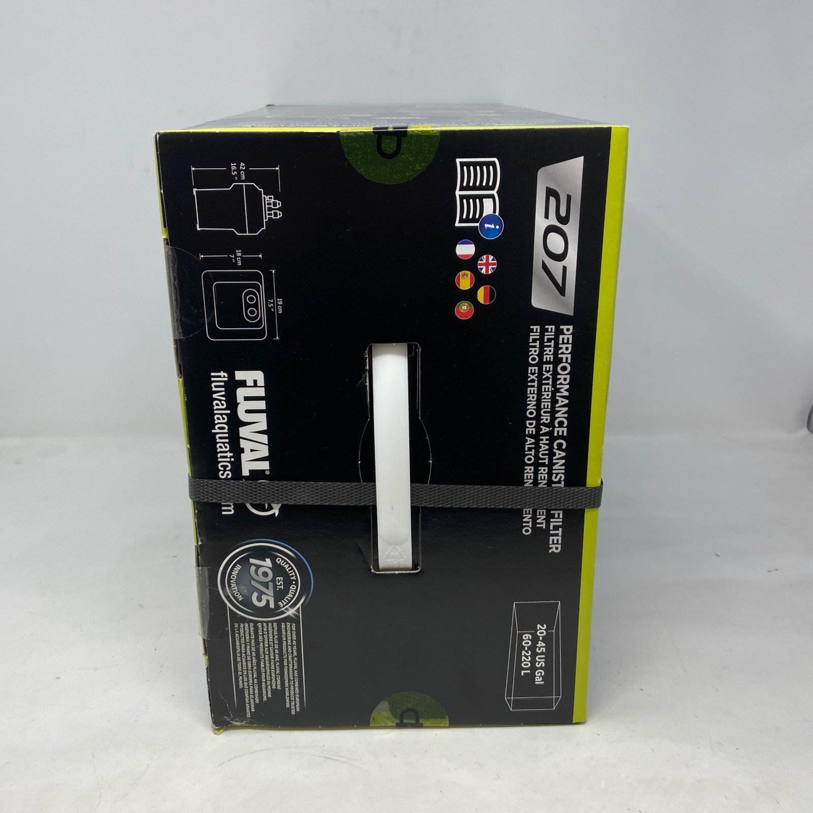 Fluval 207 Performance Canister Filter, Black/Gray — For Aquariums 20-45 Gallons