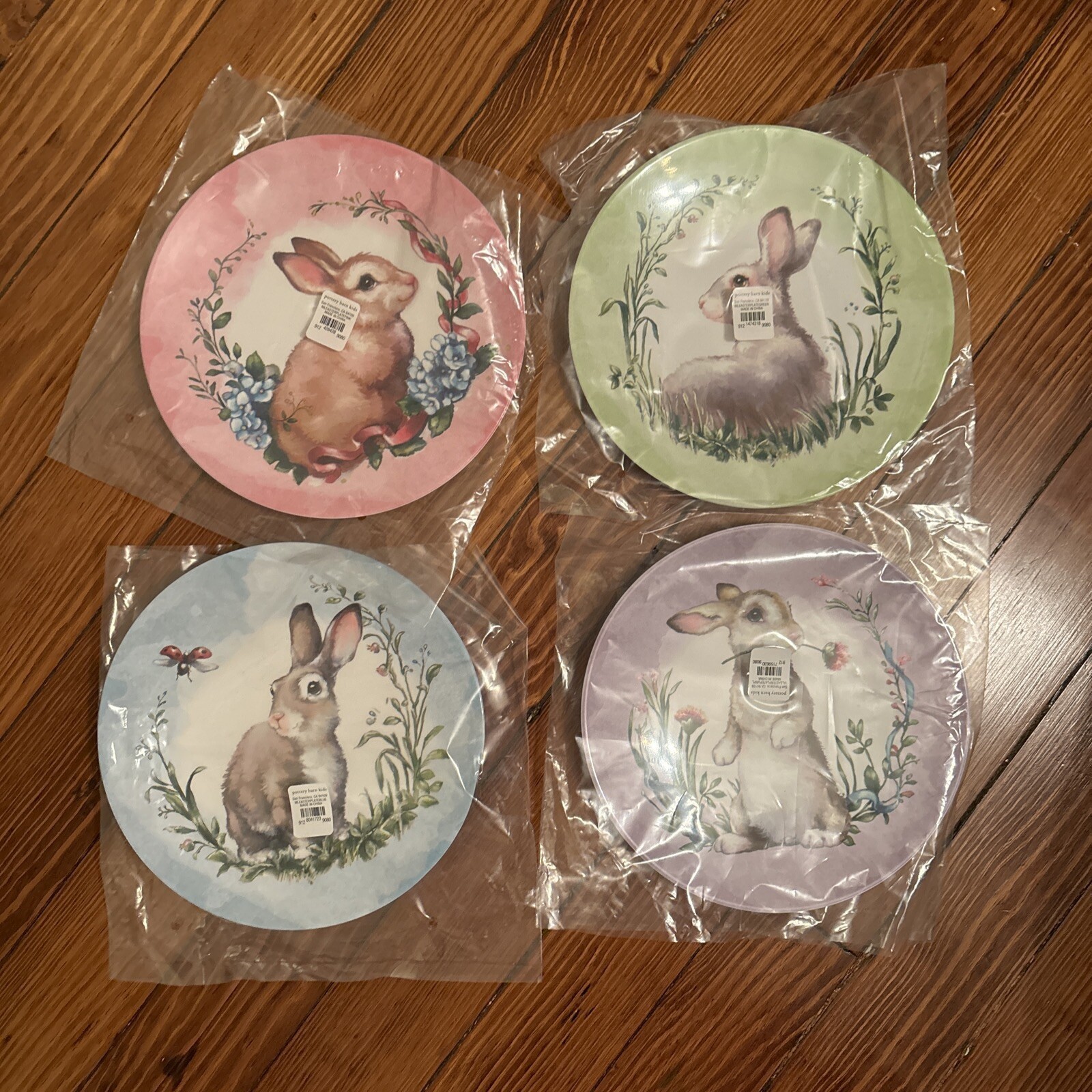Pottery Barn Disney PLATE Rabbit Easter 🐣 holiday Party gift BUNNY Love SET 4 !